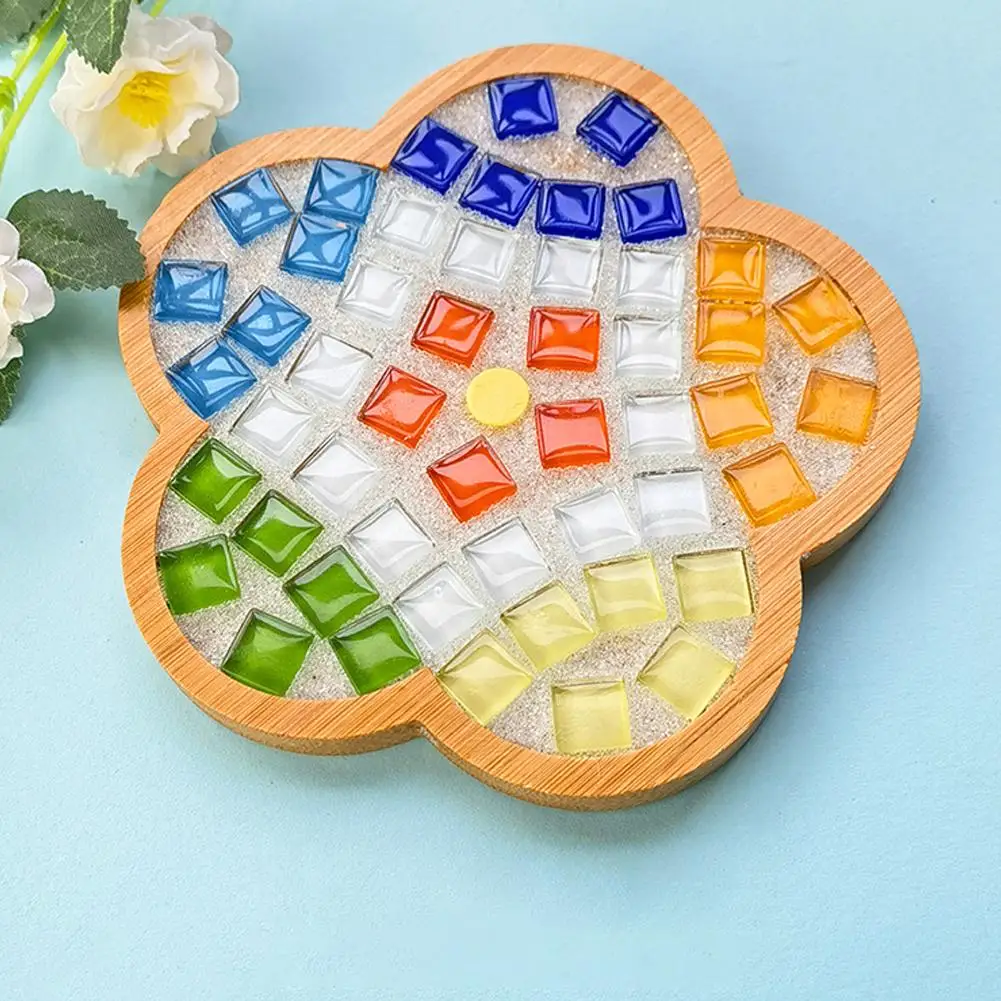DIY Mosaic Coaster Handmade Material Bamboo Tableware Mat Wooden Tray Children Creative DIY Toy Craft Easy Making Christmas Gift images - 6