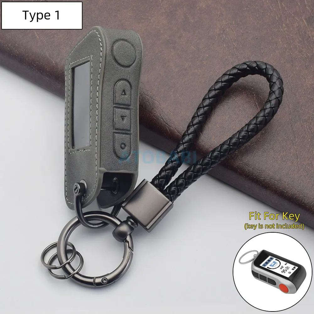 

Серая кожаная сумка для автомобильных ключей для Starline A63 A93 A36 A39 A66 A96 двусторонняя автомобильная сигнализация с ЖК-дисплеем, чехол с дистанционным управлением, защитный чехол