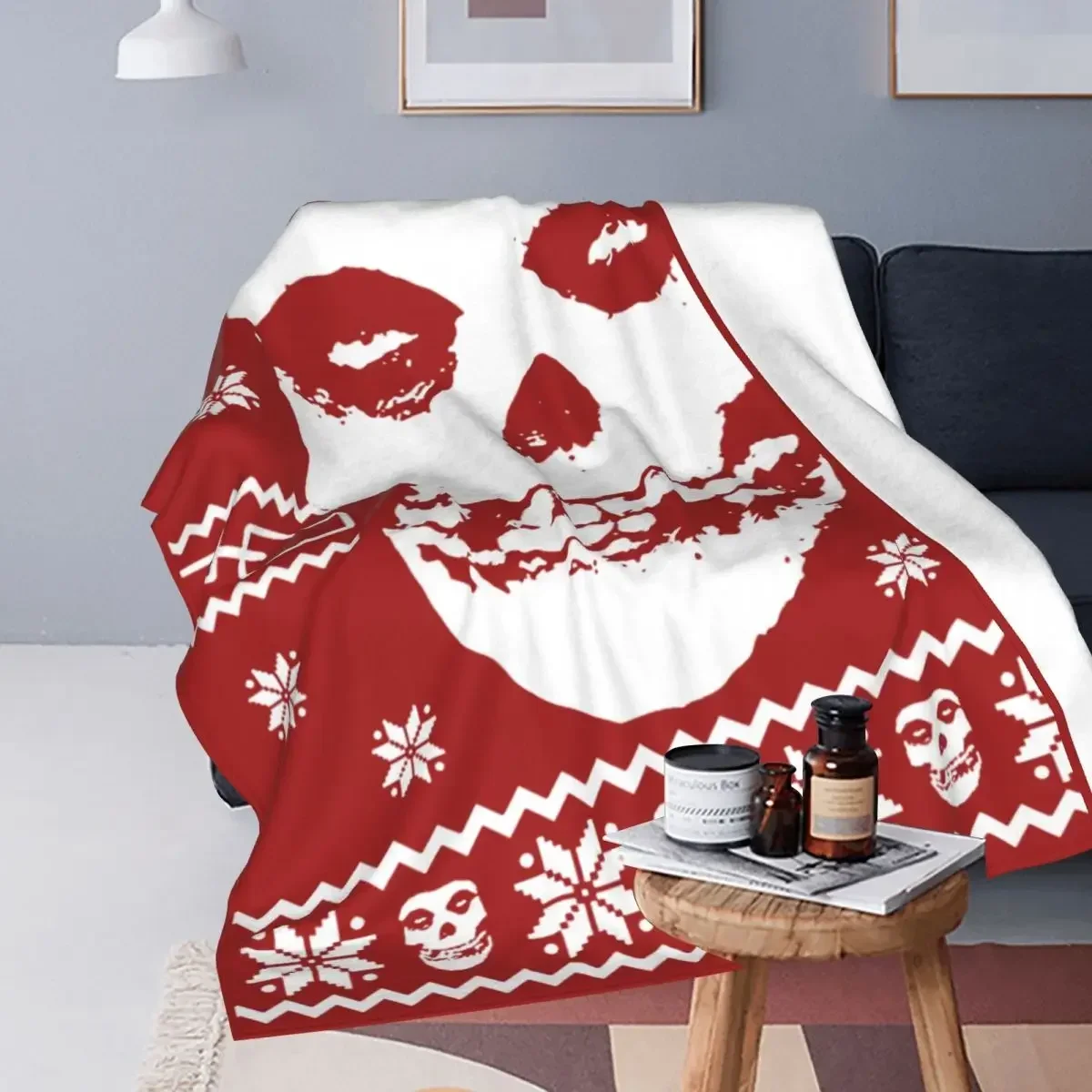 Misfits рождественский джемпер одеяла малиновый призрак панк Фланелевое смешное