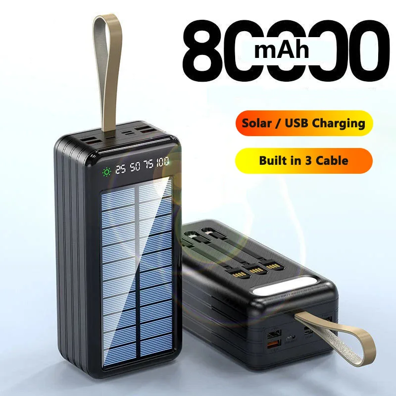 Банк солнечной энергии большой емкости 800000 мАч Портативный внешний аккумулятор