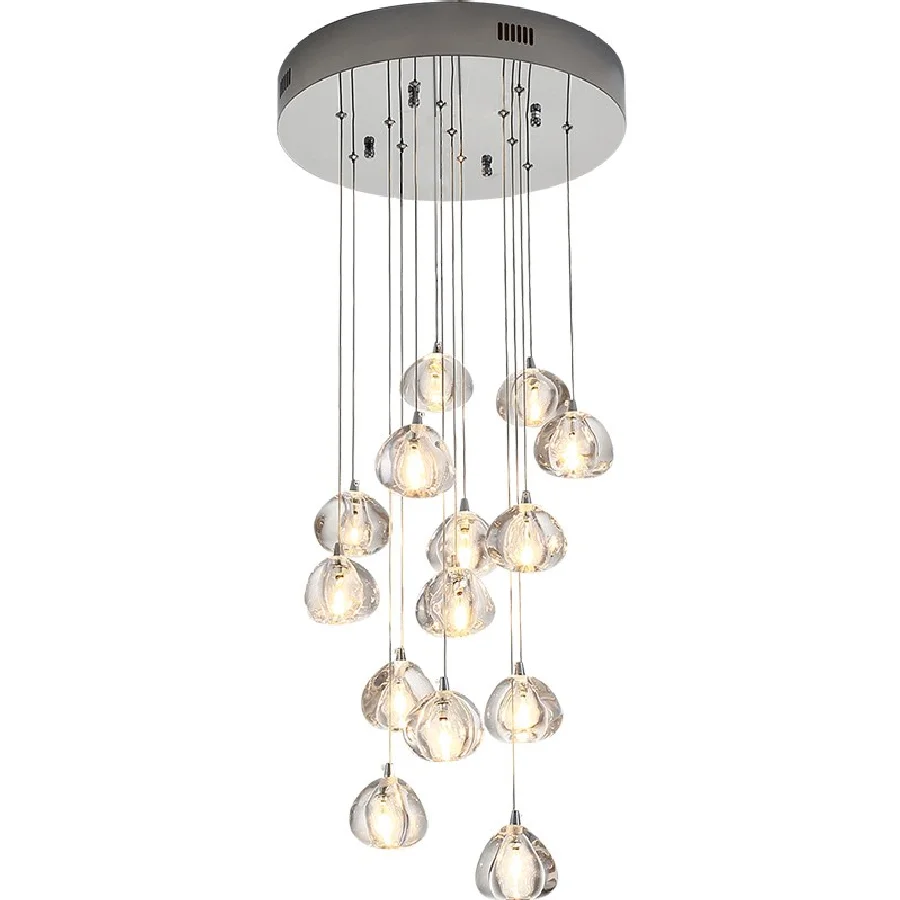 

LED pendant lamp luxury Modern Creative Nordic Hang Villa Rotation Stair Crystal Ball Decoration Designer Light