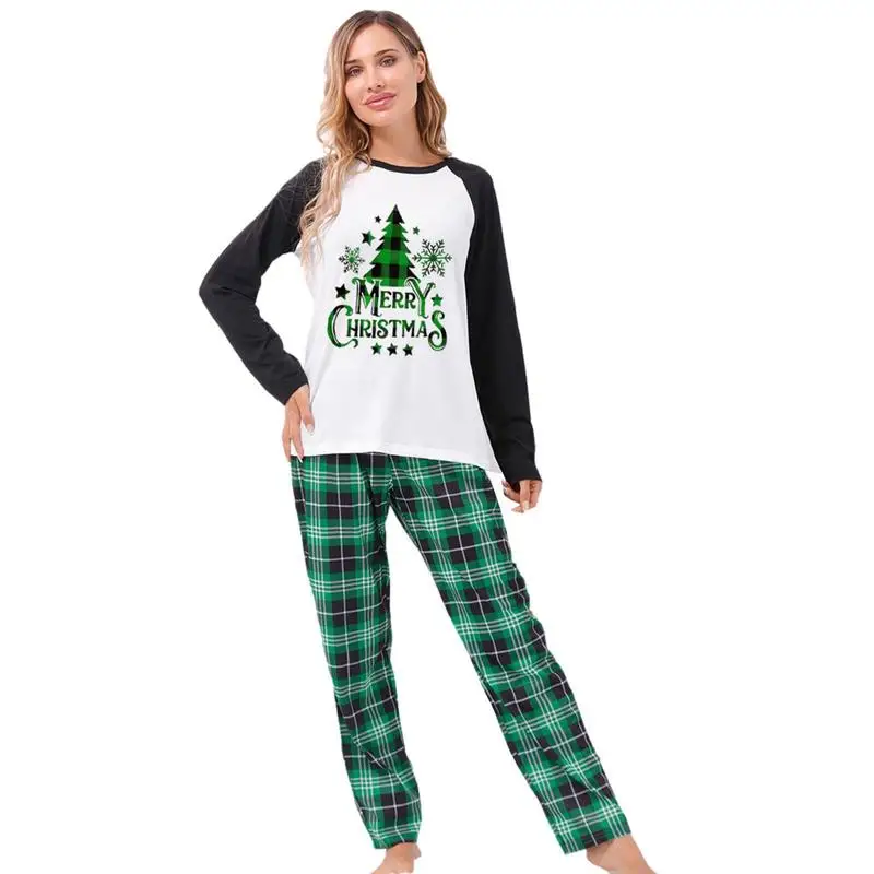 

Рождественские пижамы для всей семьи подходящие наборы, удобный эластичный Рождественский Семейный комплект PJ с длинным рукавом