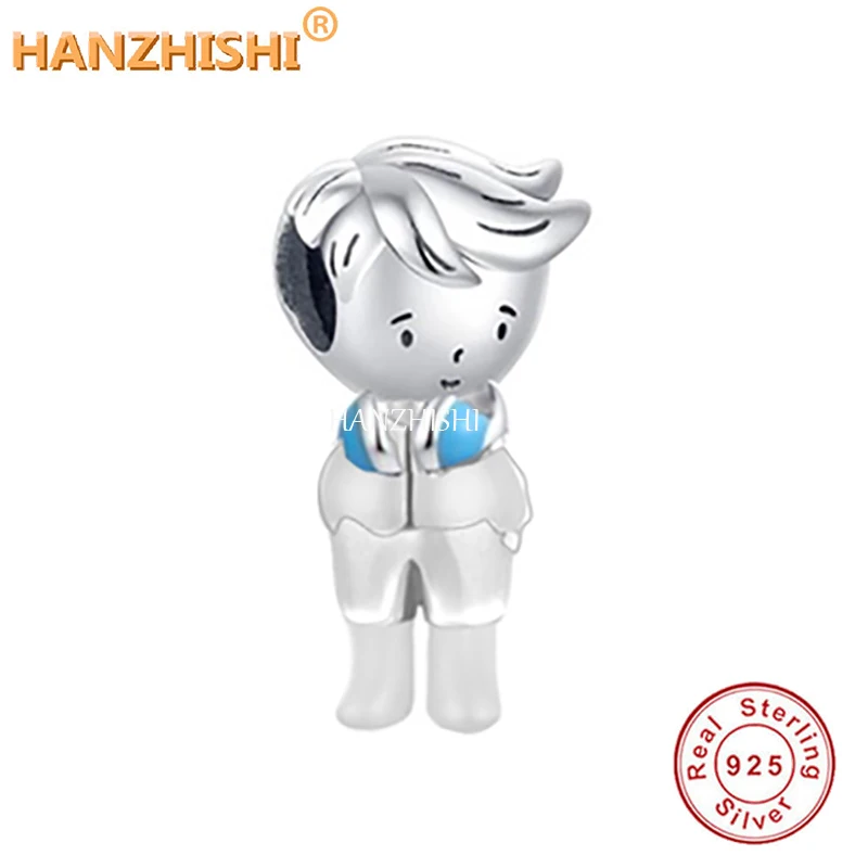 

Fashion Real 925 Sterling Silver Cool Boy with Headphones Charms Beads Fit Original Brand Bracelet Necklace Jewelry Gift