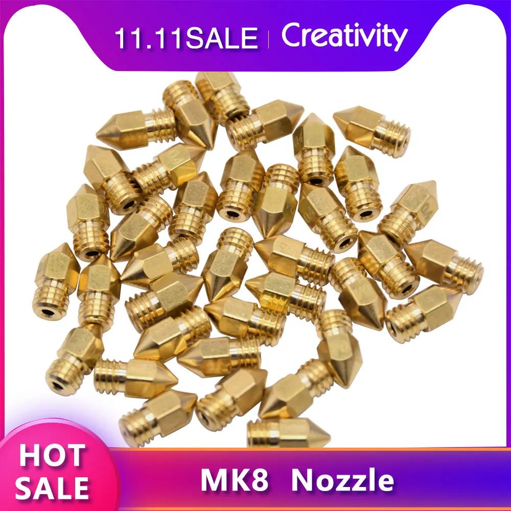 

20PCS 3D Printer Nozzles MK8 Extruder Nozzles 0.2mm 0.3mm 0.4mm 0.5mm 0.6mm 0.8mm 1.0mm for CR10S Ender 3 5