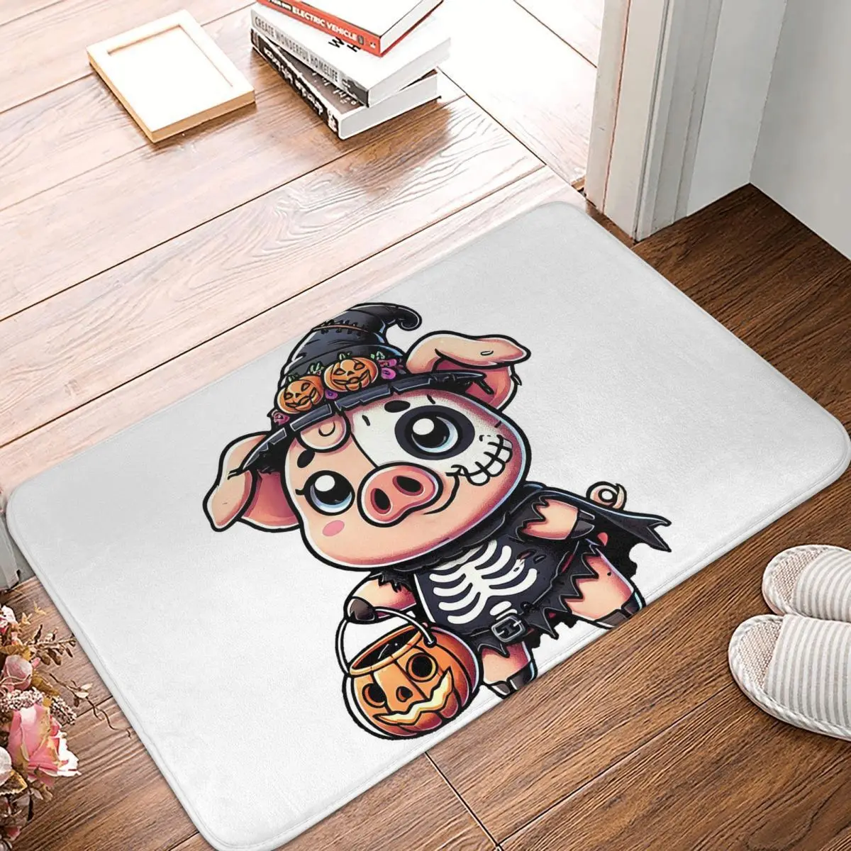 Милый костюм свиньи на Хэллоуин в костюме со скелетом коврик для пола прочный