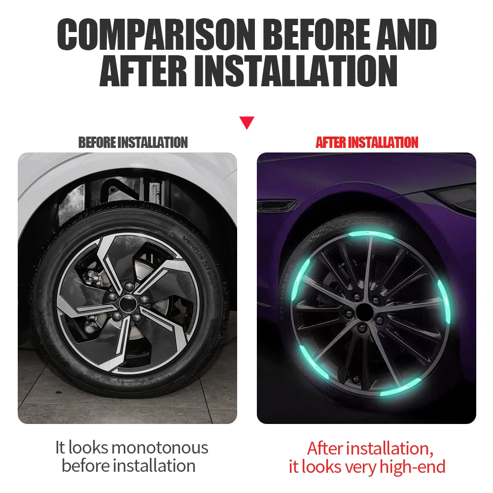 Украшение автомобиля красочные колесные диски светоотражающая наклейка для Nissan