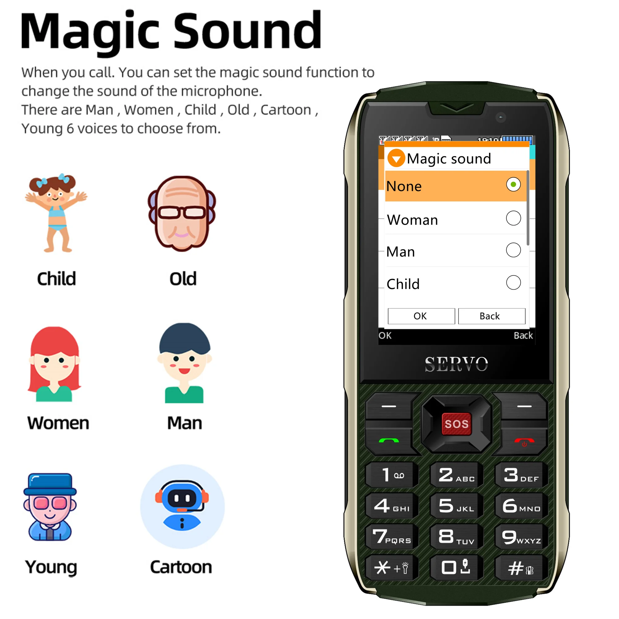 SERVO H8 Mobile Phone 2.8inch 4 SIM card 4 standby Bluetooth Flashlight GPRS 3000mAh Power Bank Phone Russian Language keyboard