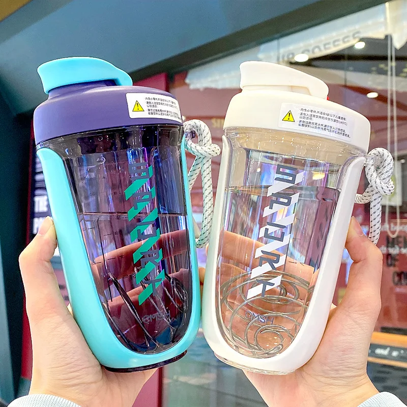

550ml Portable Kawaii Plastic Tritan Shaker Water Bottle Sports GYM Travel Protein Shaker Drink Bottles BPA Free New