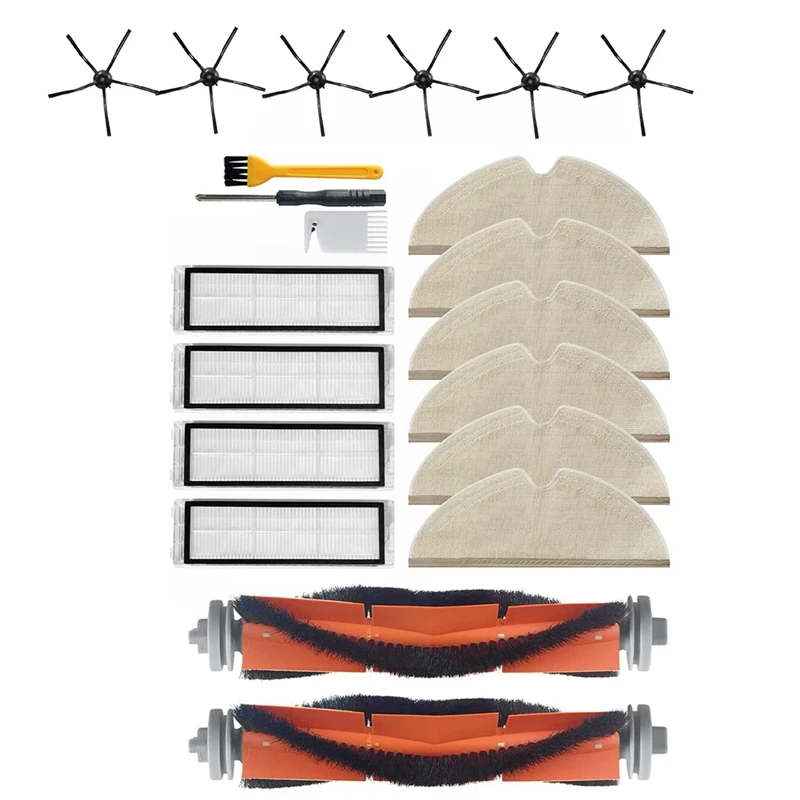 

1 комплект, запчасти для уборочной щетки, основная и боковые щетки, фильтры НЕРА, совместимые с Roborock S50, S51, S5, S6