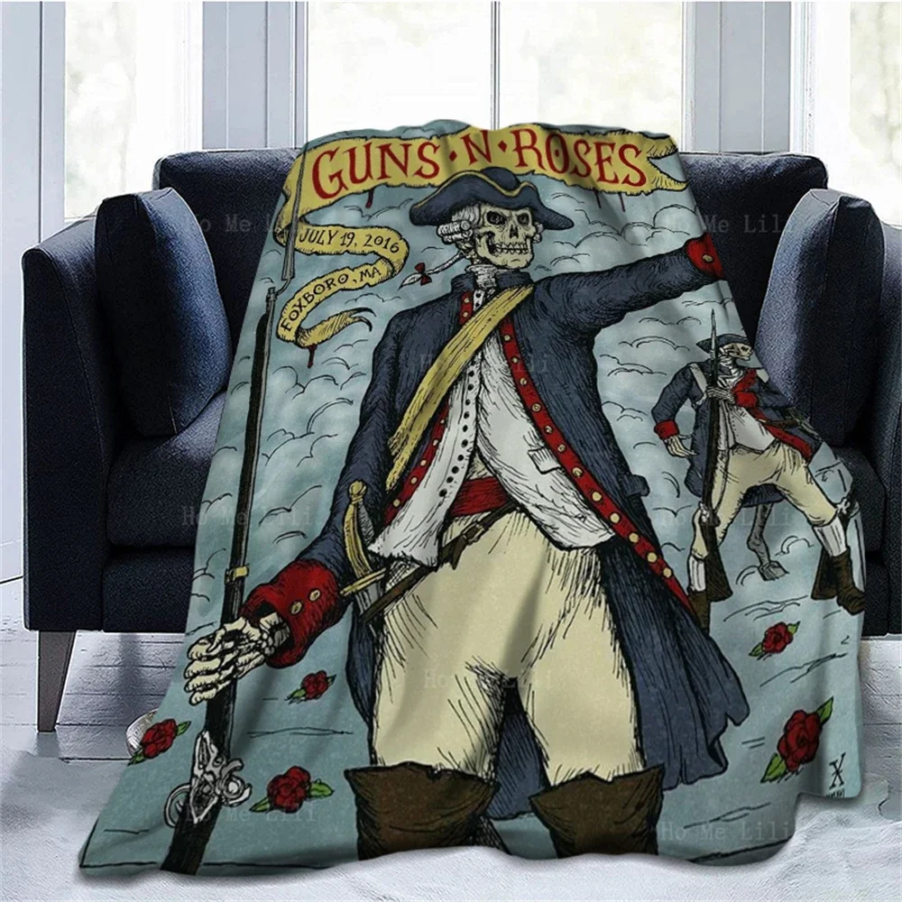 Небольшое креативное мягкое фланелевое одеяло для музыкальной группы Guns N' Roses