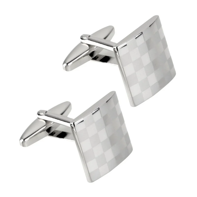 1Pair Silver Gold Stainless Steel French Shirt Laser Engraving CuffLinks for Men Wedding | Tie Clips & Cufflinks