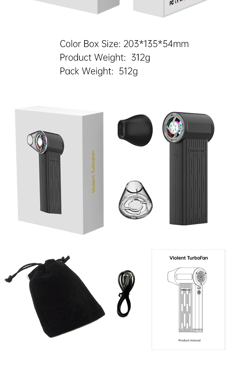 130000 об/мин Турбовентилятор цветной бесщеточный двигатель 52 м/с высокоскоростной