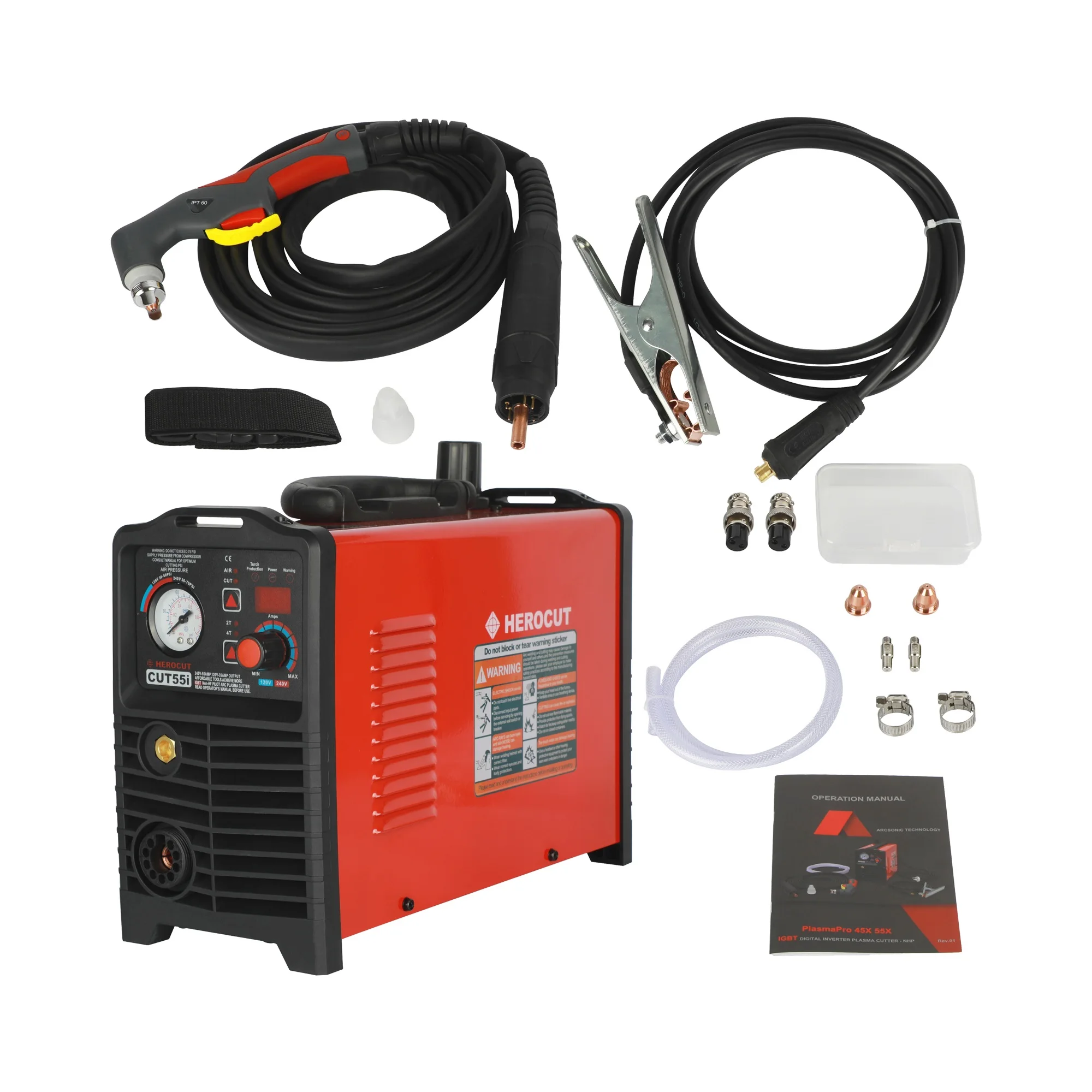 CNC Non-HF Pilot Arc CUT55i CUT55X Digital Control Plasma Cutter Dual Voltage 110V/220V,Cutting machine Work with CNC table