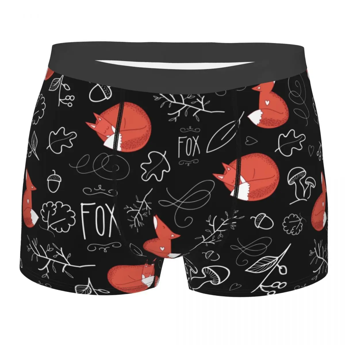 Men's Forest Animal Loving Fox Boxer Shorts Panties Breathable Underwear Homme Funny Underpants