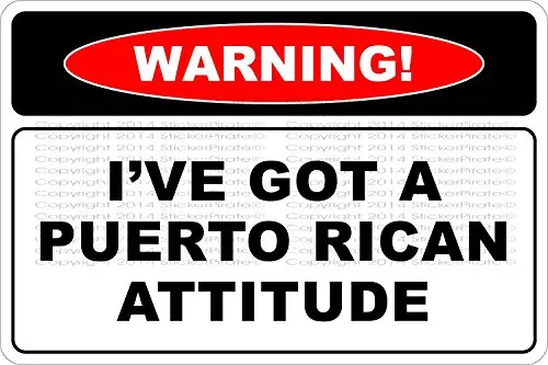 Наклейка Пират Предупреждение У меня есть Пуэрториканское посещение 8 x 12 дюймов