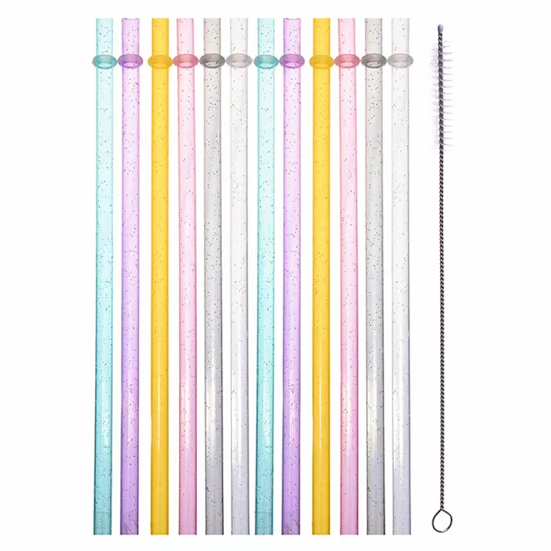 

Пластиковые блестящие трубочки 12 шт.