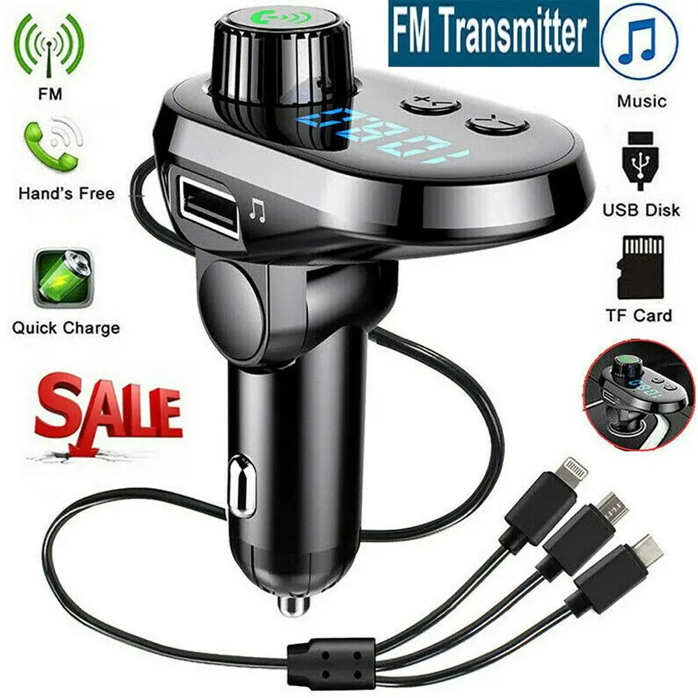 

1 комплект, автомобильный Fm-трансмиттер с Bluetooth и Usb-кабелем