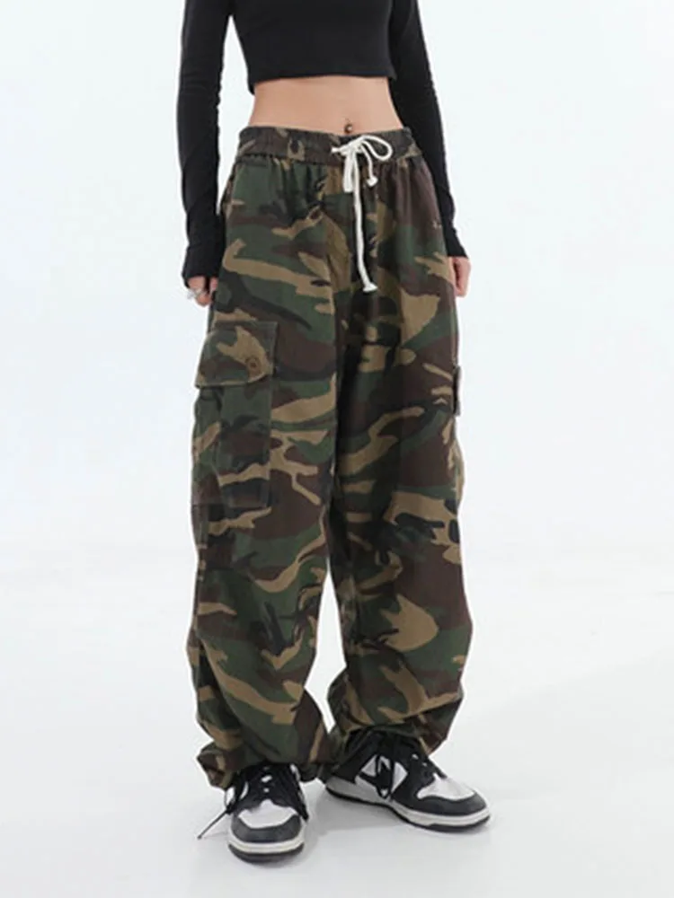 

Брюки-карго женские в стиле хип-хоп с карманами