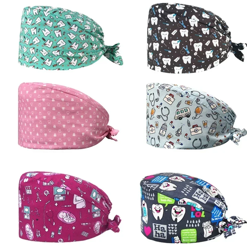 Шапочка с мультяшным рисунком для врачей и операционных отделений шапочка