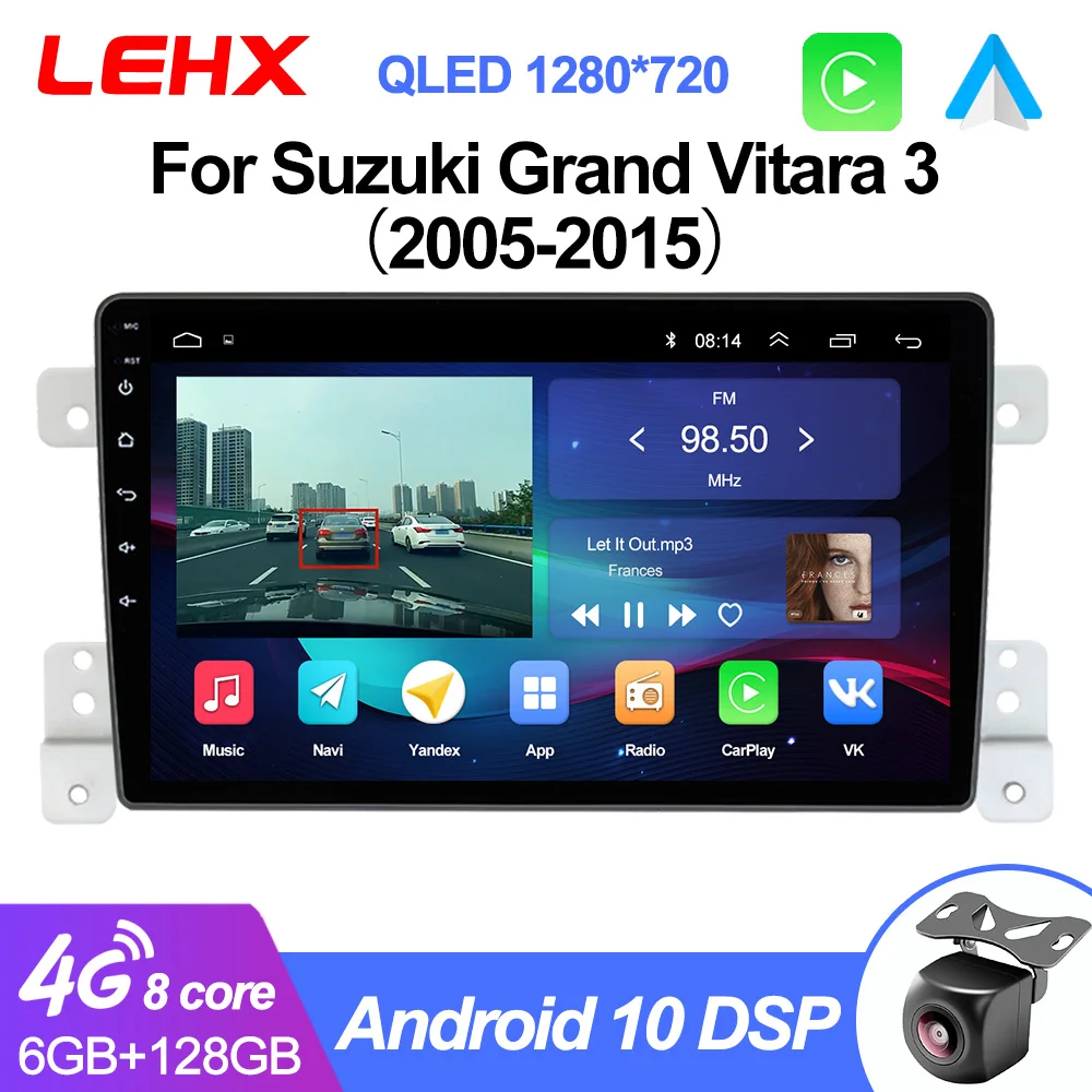 Автомагнитола LEHX L6Pro 2 DIN Android 10 мультимедийный видеоплеер для Suzuki Grand Vitara 3 2005 - 2015