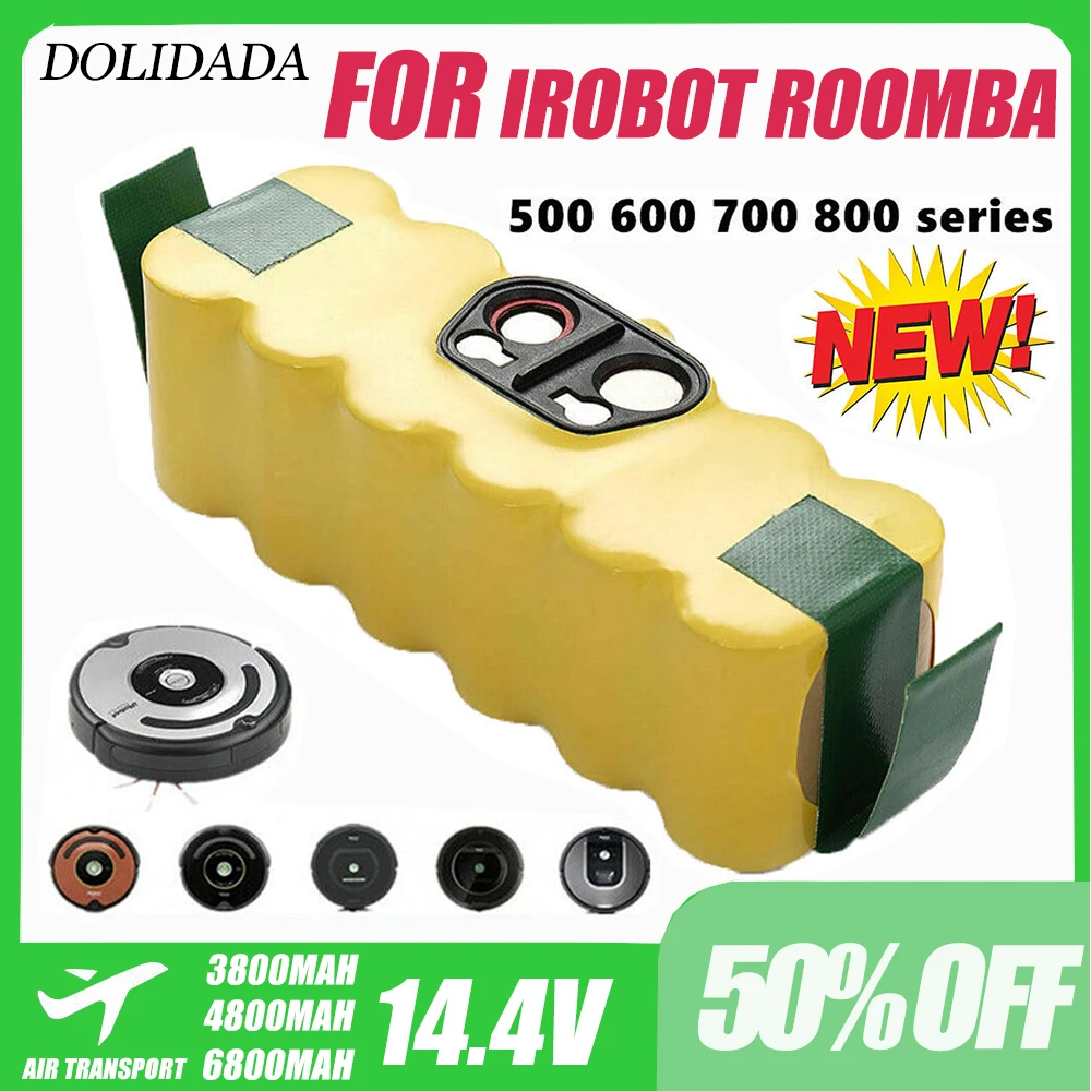 

3800mAh 14.4V Battery 4800mAh 6800mAh For IRobot Roomba 500 600 700 800 900 595 620 650 780 890 Battery Rechargeable Battery