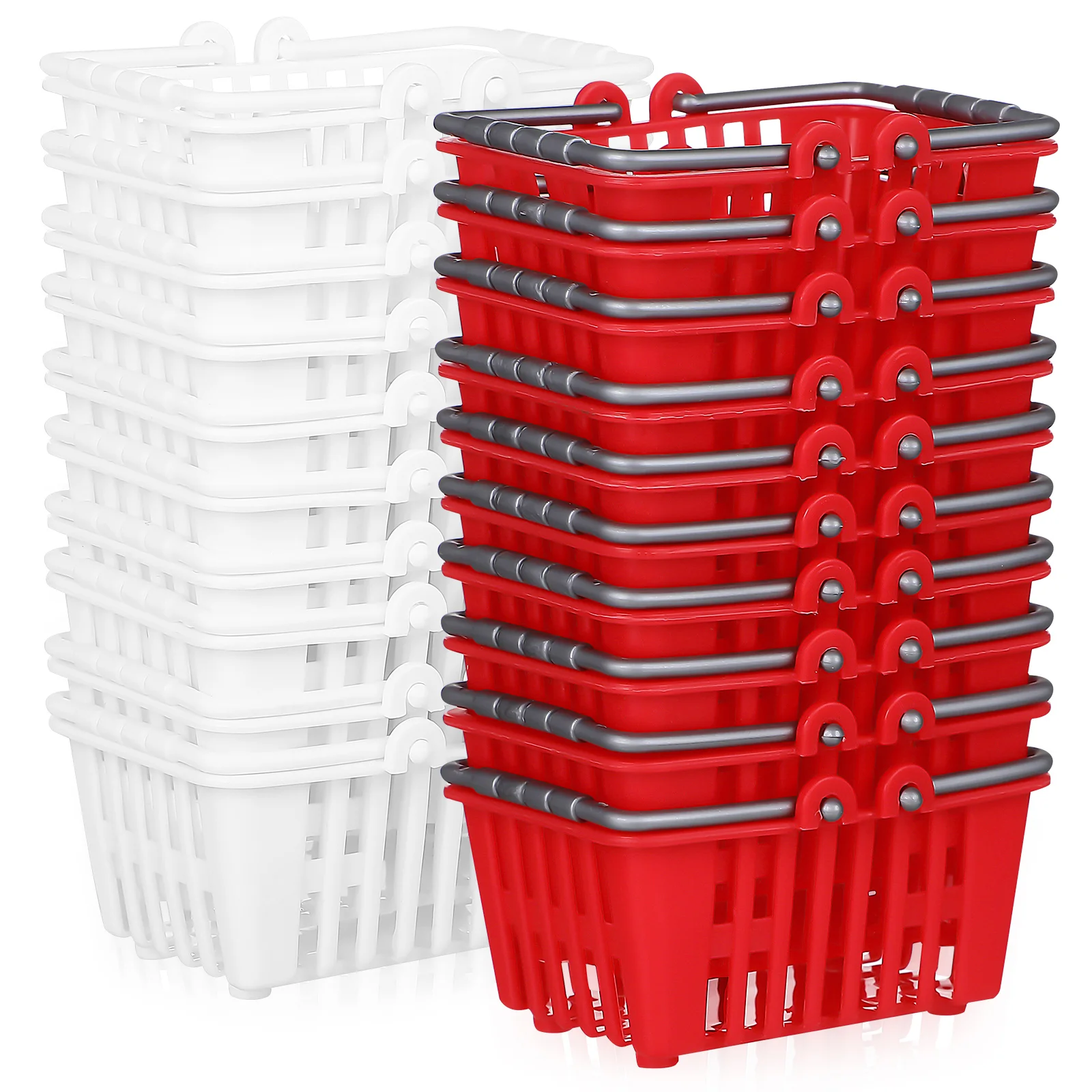 

20 Pcs Simulation Mini Shopping Miniature House Supply Folding Cart Ornament Baskets Model Small Home Accessories Decor Food