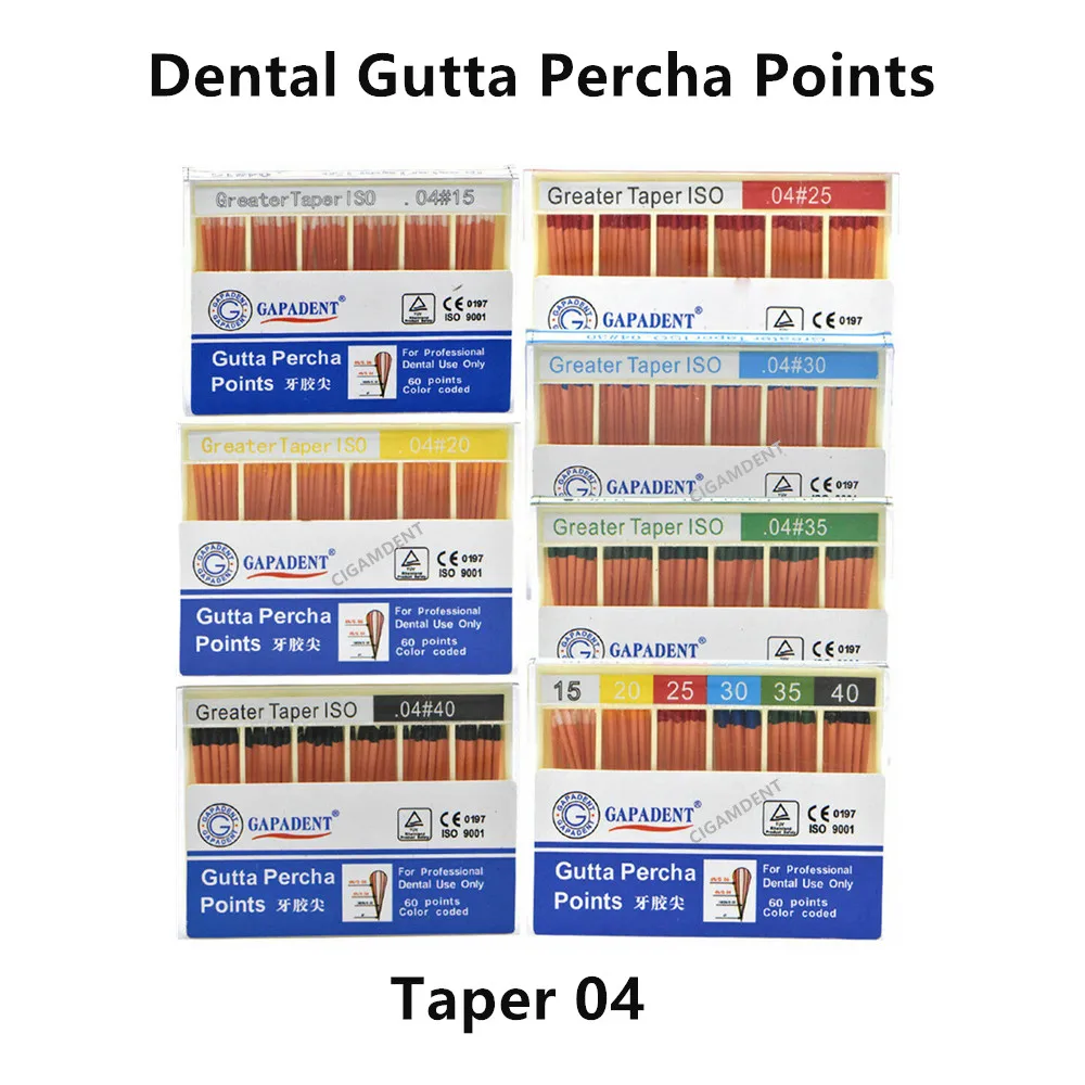 

Dental Gutta Percha Points Endodontic Obturation Material Taper 0.04 #15 #20 #25 #30 #35 #40 #15-40 Mixed