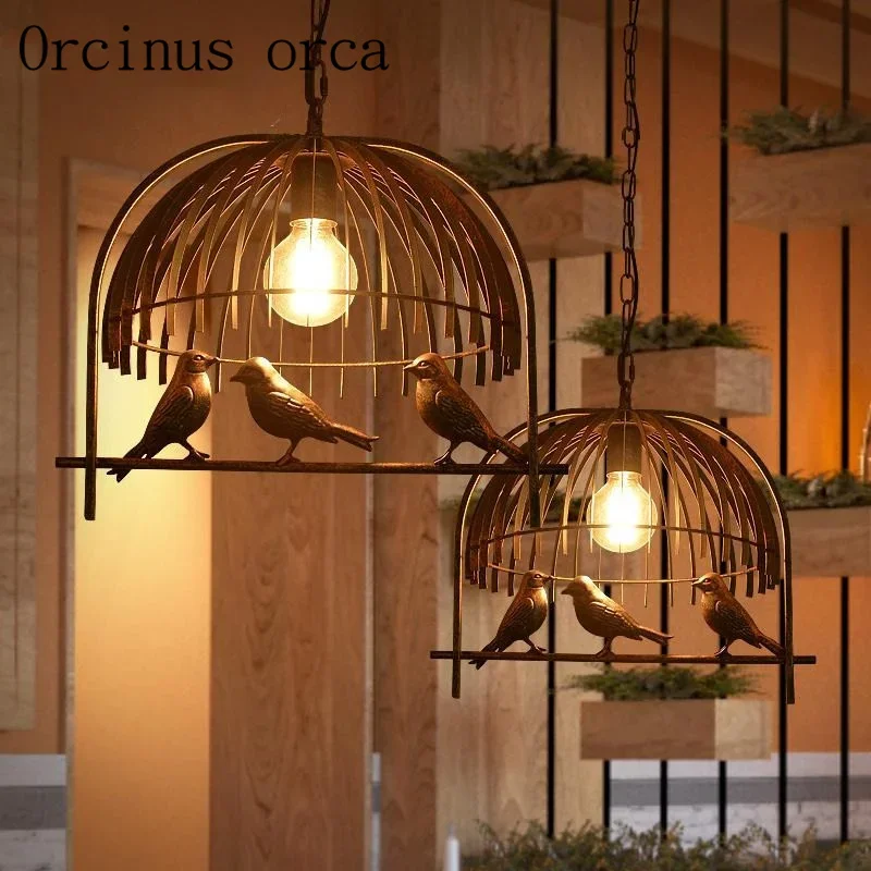 Ретро индустриальный ветер американская люстра с птицами ресторан-бар кофейня