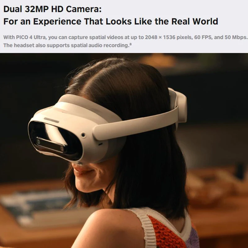 Фото PICO 4 Ultra MR VR Очки для потоковой передачи игр Очки для гарнитуры виртуальной реальности Дисплей 4K Умные очки и трекер движения №5