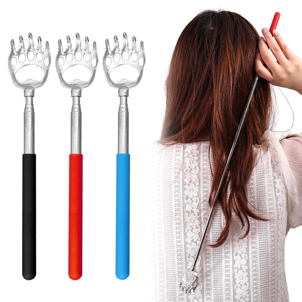 

60CM Stainless Steel Back Scratcher Extendable Telescoping Itch Telescopic Back Scratcher for The Elderly Bath Massager Scraper