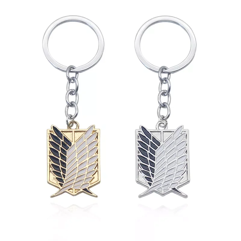 

No Kyojin Attack On Titan Keychain Wings of Liberty Freedom Scouting Legion Eren Keyring Key Holder