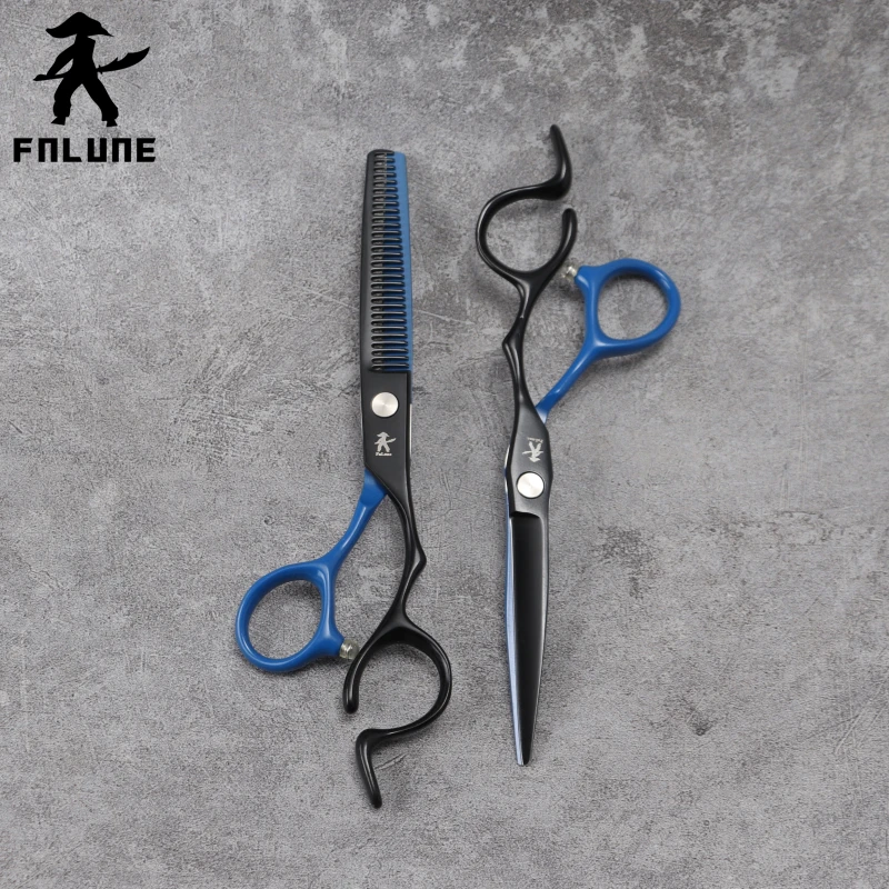 

Профессиональные Парикмахерские ножницы fnлуне, 6,0 дюйма, 6,5 дюйма, черные, синие