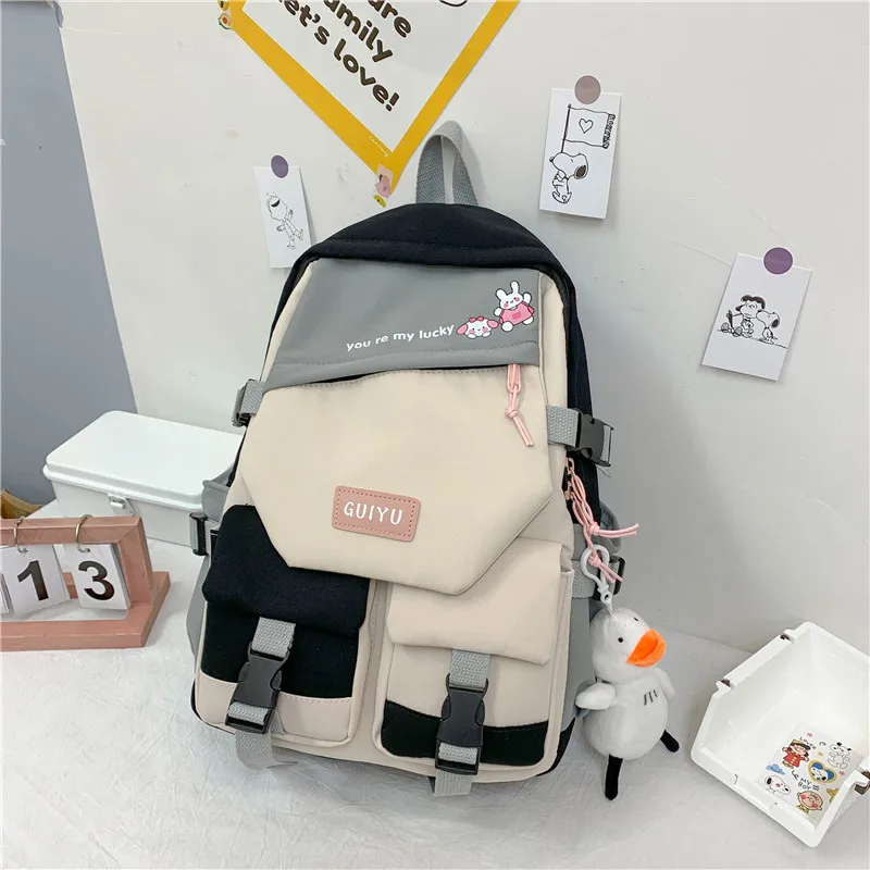 

Qyahlybz female primary school bags for girls third to sixth grade color matching college students backpack children schoolbag