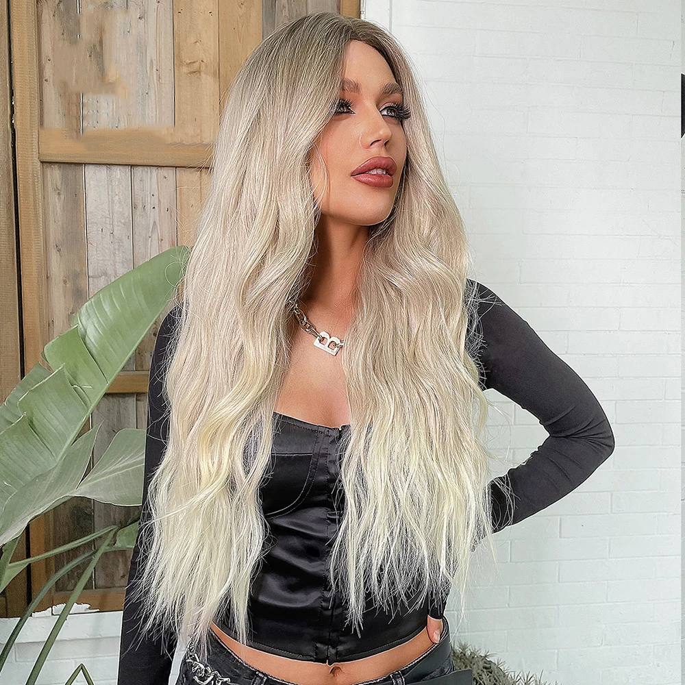 Парик женский синтетический с натуральными волнами термостойкий передний парик