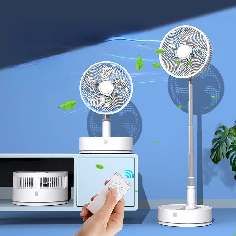 

Складной телескопический портативный светодиодный вентилятор с дистанционным управлением, Беспроводная зарядка, большая емкость, встряхивающийся перезаряжаемый вентилятор, домашний электрический вентилятор