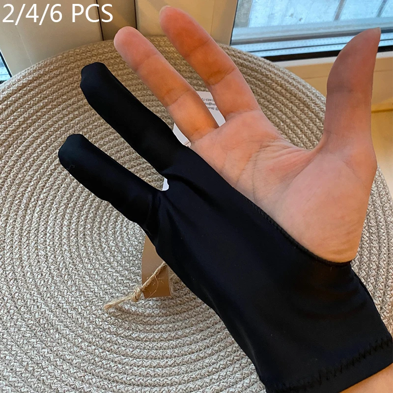 Перчатки для рисования с защитой от загрязнений черные цифровые планшеты двумя