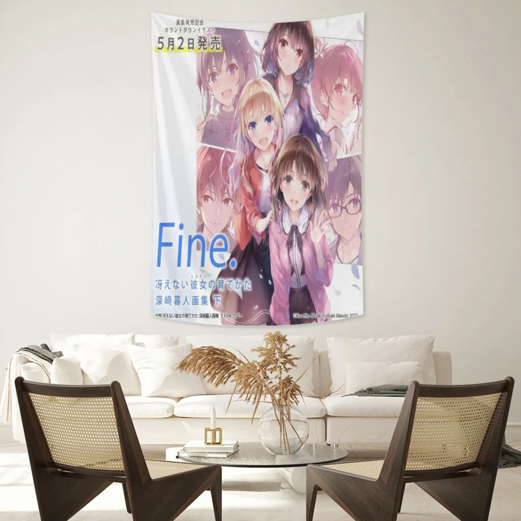 Настенный гобелен с аниме девушкой геройская прохожий японское кавайное