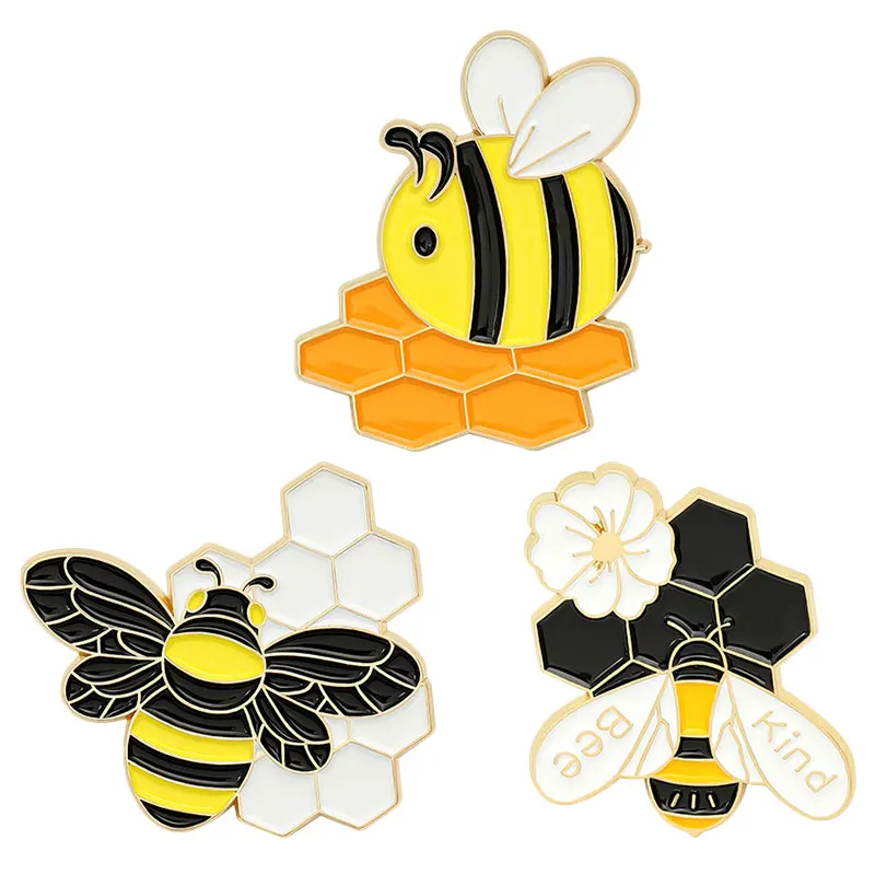 

Cute Metal Honey Bee Brooches Cartoon Fly Insect Enamel Pins Bag Clothes Accessories Lapel Pin Fashion Jewelry Gift for Friends