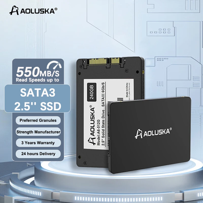 AOLUSKA 2.5 SATA 3 SSD 1 ТБ 512 ГБ HDD 128 256 Твердотельный накопитель SATA3 Жесткий диск для