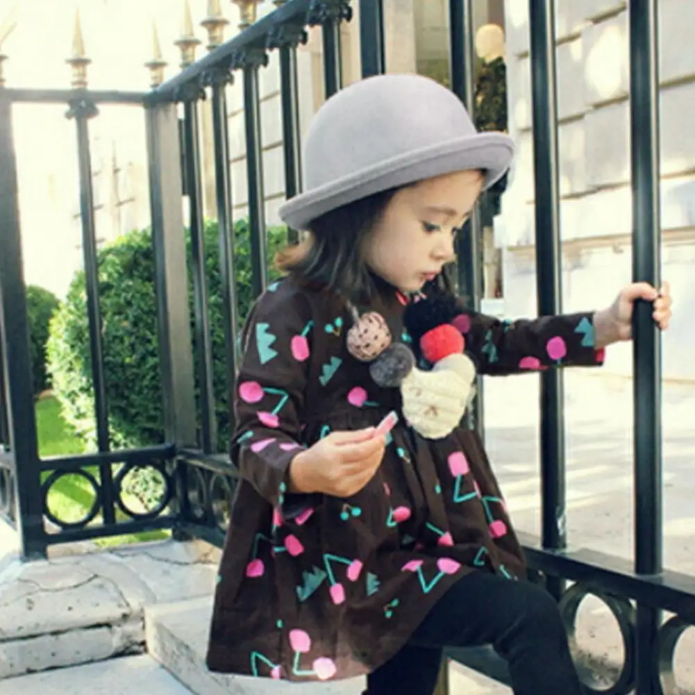 

Fashion Girl Dome Top Cap Solid Children Dress Hats Children Bowler Felt Wide Kids Imitation Woolen Caps Brim Cloth Hats Ha K0Q1