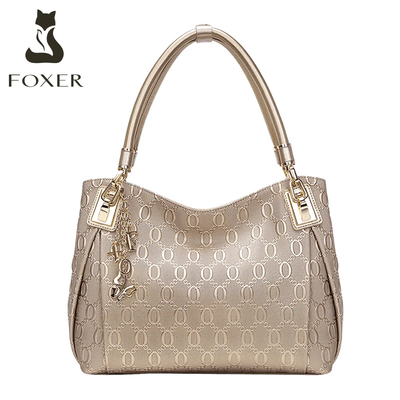 

Роскошная классическая дамская сумочка FOXER из коровьей кожи, Модный тоут, брендовая Высококачественная сумка на плечо для мам с ручками све...