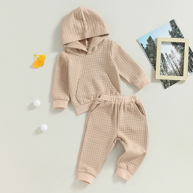 Комплект одежды для мальчиков и девочек из 2 предметов однотонная Толстовка с