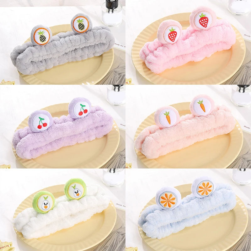 

Женская эластичная повязка на голову из кораллового флиса с рисунком фруктовых ушей