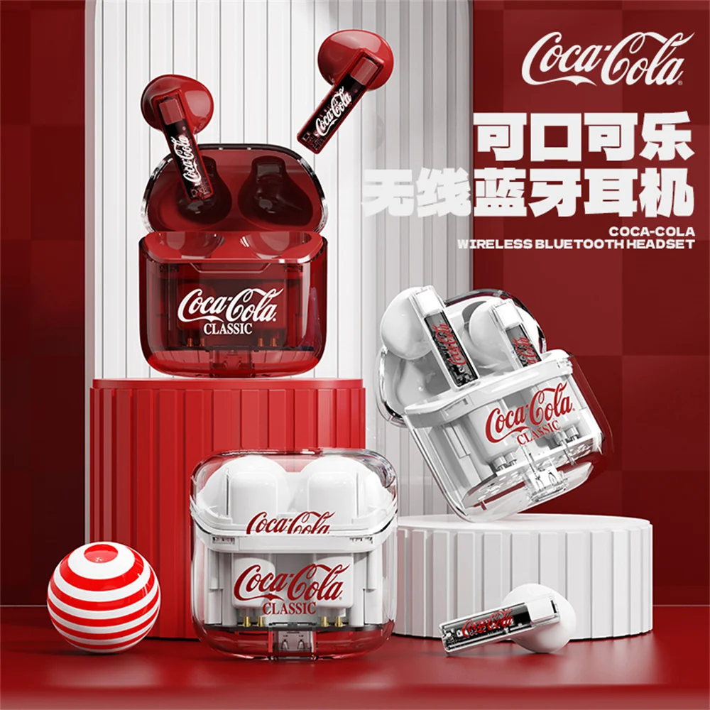 

Coca-Cola Co-Branded Bluetooth Headset Wireless Sports Men'S And Women'S Fashion Surprise Gifts Noise Reduction Semi-In-Ear T01