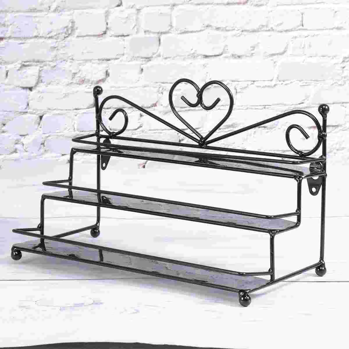 Metal Nail Polish Organizer Holder Table Posh Dispaly Organizing Rack (Black)