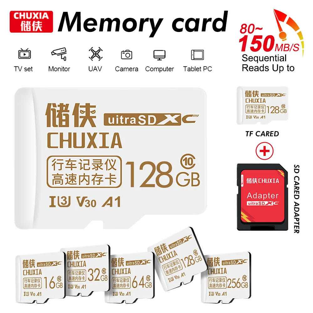 

2023 New Memory Card 64GB Mini SD Card U3 V10 TF Card High Speed Flash Card 128GB for Phone Storage Cards Camera Drone TF Card
