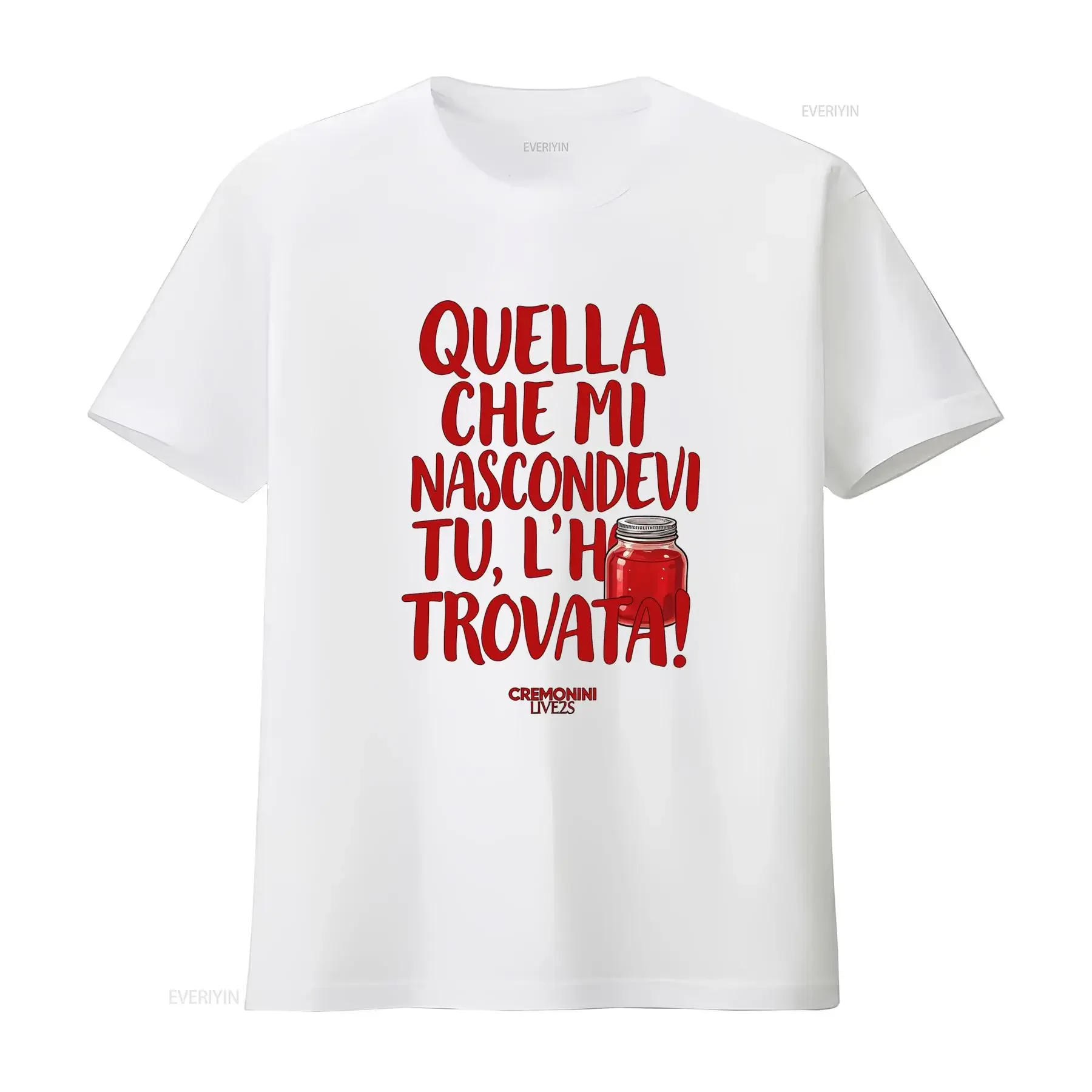 Фото Футболка-джерси Cesare Cremonini Tour 2025 Jam T Shirt Fan Happiness с ярким красным текстом и принтом Jar, винтажная, с эффектом потертости, унисекс, повседневная №3