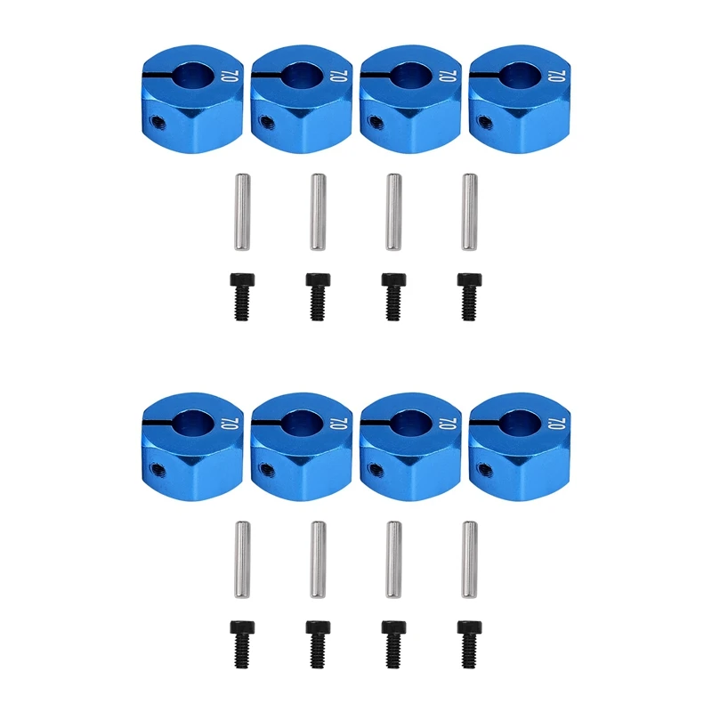 

2X RC Blue Aluminum 7.0 Wheel Hex 12Mm Drive With Pins Screws 4P HSP HPI Tamiya Ca