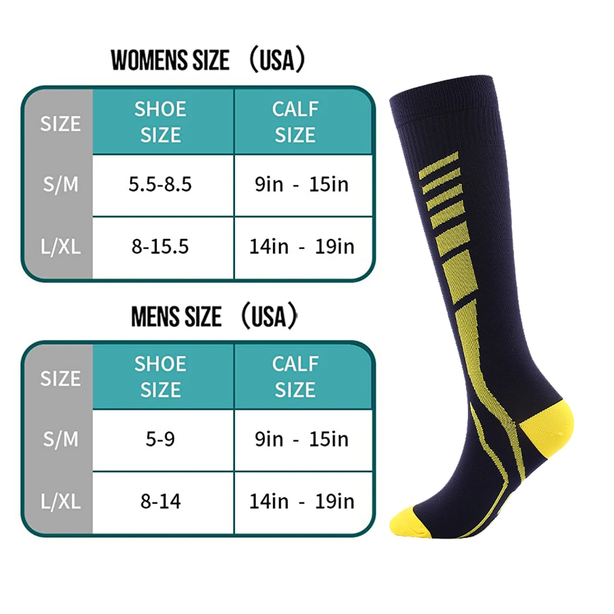 Compression Socks Sports Running Women Men Marathons Circulation Athletic Edema Varicose Veins Travel Over Knee High Stockings