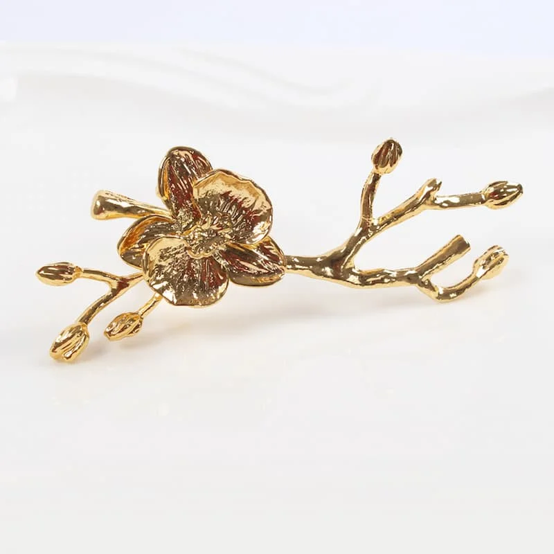 Кольца для салфеток цветочно-сливовые 6 шт.